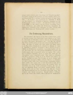 Die Eroberung Alexandriens.