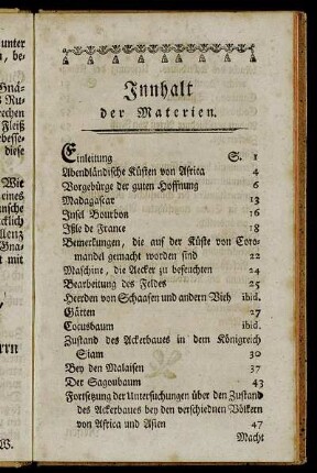 Innhalt der Materien.