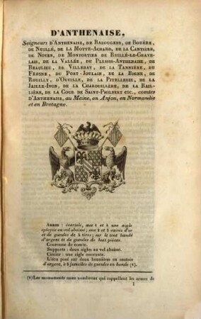 Archives généalogiques et historiques de la Noblesse de France : ou recueil de preuves memoires et notices généalogiques, servant à contaster l'origine, la filiation, les alliances et les illustrations religieuses civiles et morales de diverses maisons et familles nobles du royaume, 8