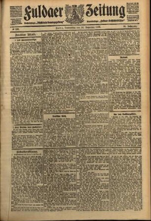 Zweite Ausgabe vom Donnerstag, den 16. Dezember 1909.