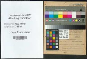 Entnazifizierung Franz Josef Hans , geb. 20.04.1889 (Kaufmaennischer Angestellter)