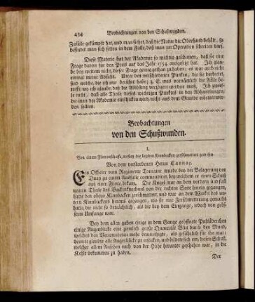 Beobachtung von den Schußwunden.