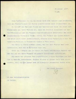 Bericht des ersten Sekretars an das General-Sekretariat