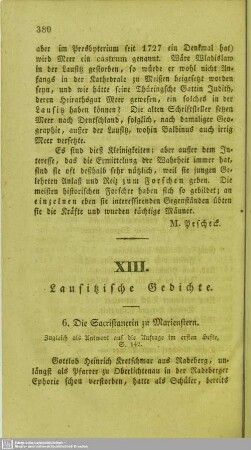 Lausitzische Gedichte