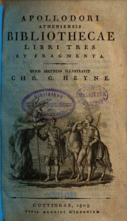 Apollodori Atheniensis Bibliothecae libri tres et fragmenta