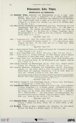 Ordensmeister, Aebte, Pröpste, Wallfahrtsorte und Aebtissinnen (Nr. 1483-1536)