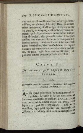 Caput II. De vitiata post lapsum natura humana.