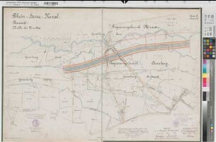 Rhein-Herne-Kanal Blatt 13 Gem. Bismarck (Gelsenkirchen) Lageplan km 24,1-25,6 1906 1 : 2500 66 x 98 Druck mit farb. Einzeichnungen Königliche Kanalbaudirektion Regierung Arnsberg