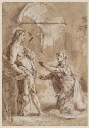 Christus erscheint der Maria Magdalena (Noli me tangere; Modello oder Nachzeichnung des Gemäldes von Barocci, ehemals in der Sammlung des Viscount Allendale, Bywell Hall, Northumberland)