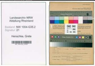 Entnazifizierung Grete Henschke , geb. 25.04.1899 (Theaterleiterin)