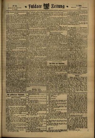 Zweite Ausgabe vom Montag, den 30. Januar 1911.