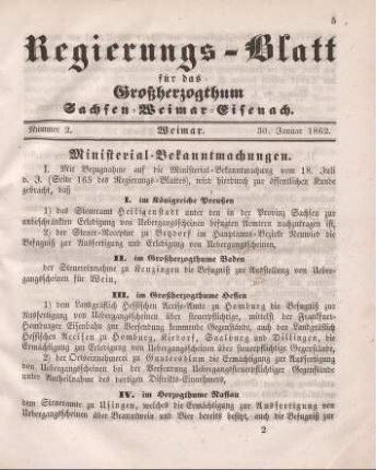 Nr. 2 : 30. Januar 1862