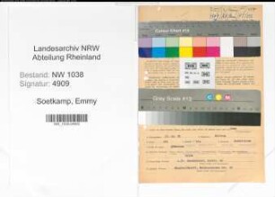 Entnazifizierung Emmy Soetkamp , geb. 17.10.1895 (Postbeamtin)