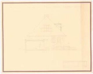 Garten Prof. Schenck, Berlin-Grunewald: Seitenansicht 1:50 (Zeichnung des Architekten)