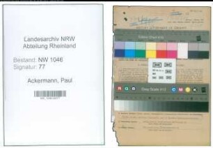 Entnazifizierung Paul Ackermann , geb. 30.04.1895 (Lehrer)