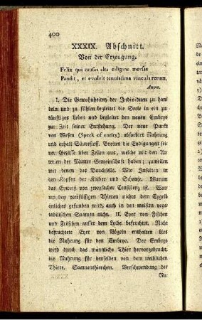 XXXIX. Abschnitt. Von der Erzeugung.