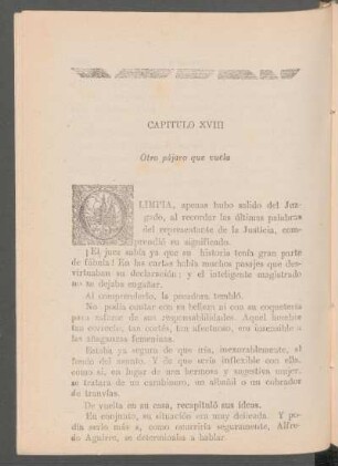 Capítulo XVIII - Otro pájaro que vuela