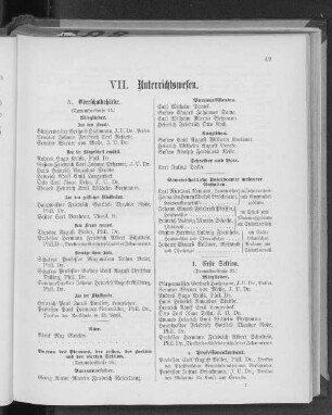 VII. Unterrichtswesen.