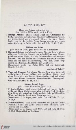 Alte Kunst (Nr. 1-66)