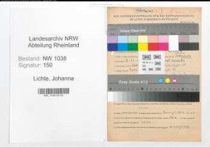 Entnazifizierung Johanna Lichte , geb. 07.11.1896 ()