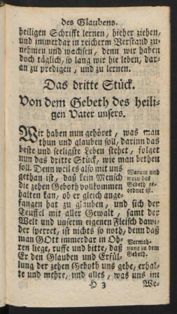 Das dritte Stück. Von dem Gebeth des heiligen Vater unsers