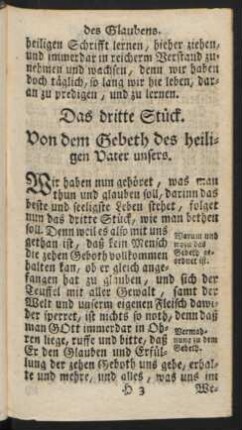 Das dritte Stück. Von dem Gebeth des heiligen Vater unsers