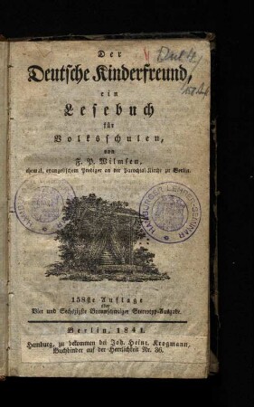 Der deutsche Kinderfreund : ein Lesebuch für Volksschulen