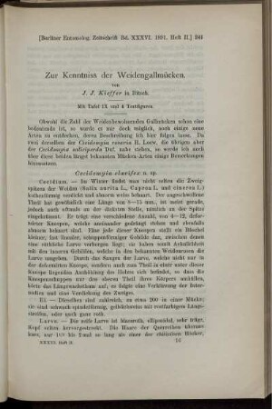 Zur Kenntniss der Weidengallmücken.