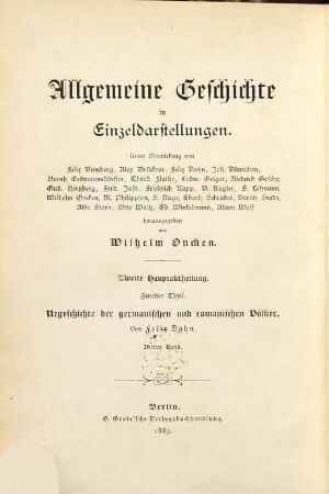 Urgeschichte der germanischen und romanischen Völker. 3