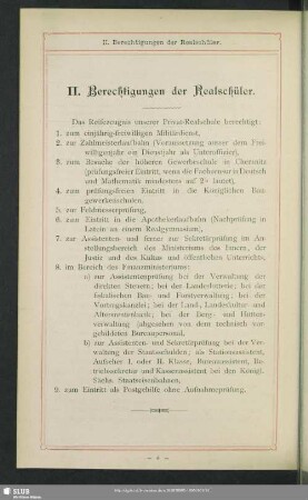 II. Berechtigungen der Realschüler