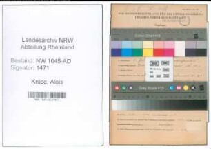 Entnazifizierung Alois Kruse , geb. 01.07.1907 (Buchhalter)