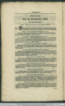 Fünfte Lection. Von den Britannischen Insuln