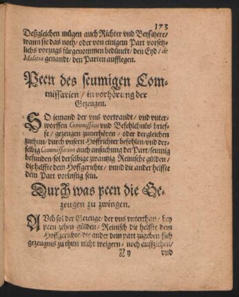 Durch was peen die Gezeugen zu zwingen.
