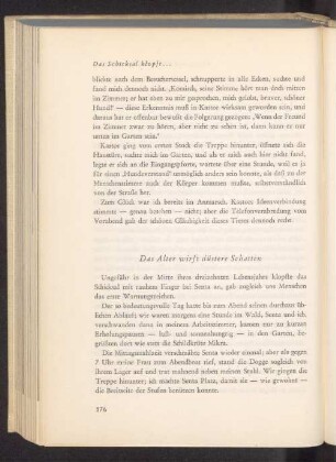 Das Alter wirft düstere Schatten