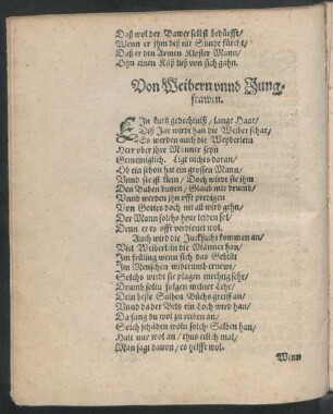 Von Weibern unnd Jungfrawen.