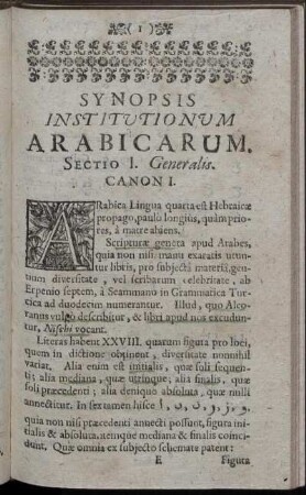 Synopsis Institutionum Arabicarum.