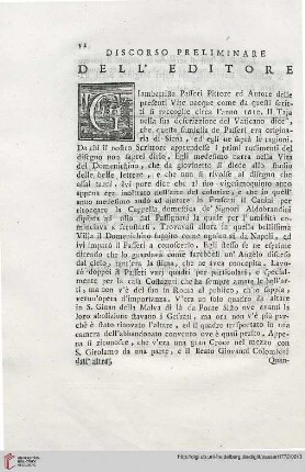 Discorso preliminare dell’Editore