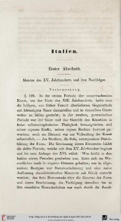 Erster Abschnitt : Italien, Meister des XV. Jahrhunderts