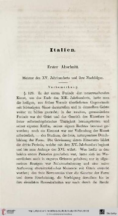 Erster Abschnitt : Italien, Meister des XV. Jahrhunderts