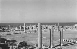 Römischen Ruinen von Sabratha : Blick über die Überreste der römischen Stadt Sabratha