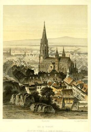 Vue de Fribourg - View of Freyburg - Ansicht von Freiburg i. B.