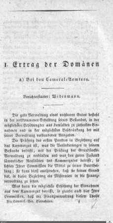 Berichte über die Staats-Einnahmen 1833-1836