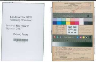 Entnazifizierung Franz Petzel , geb. 04.12.1891 (Finanzbeamter)