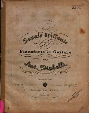 Grande sonate brillante pour le pianoforte et guitare : oeuvre 102