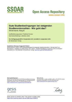 Gute Studienbedingungen bei steigenden Studierendenzahlen - Wie geht das?
