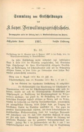Achtzehnter Band. 1897. Sechste Lieferung. - Nr. 32. - Nr. 36.