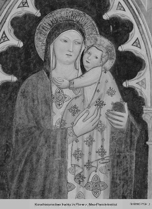 Thronende Madonna mit Kind und Heiligen : Madonna mit Kind