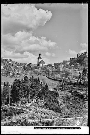 Blick auf Hohnstein mit Kirche
