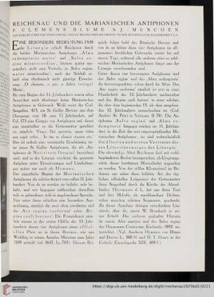 Reichenau und die Marianischen Antiphonen : ein Exkurs über die Federprobe "Salve Regina Misericordiae" in der Reichenauer Handschrift LV