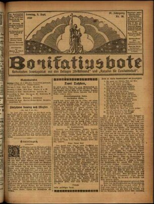 Ausgabe vom Sonntag, den 05. September 1920.